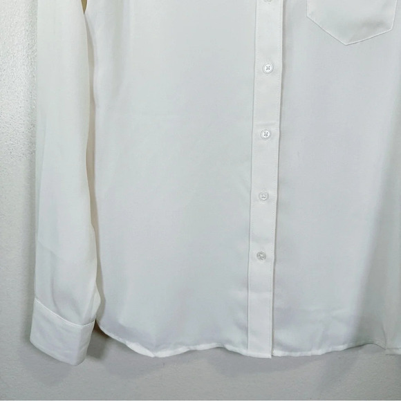Banana Republic Womens Size Xsmall Color Accents Button Up Blouse Ivory Color - Picture 8 of 16